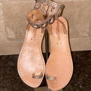 Laidback London leather beaded toe ring sandals from Anthropologie